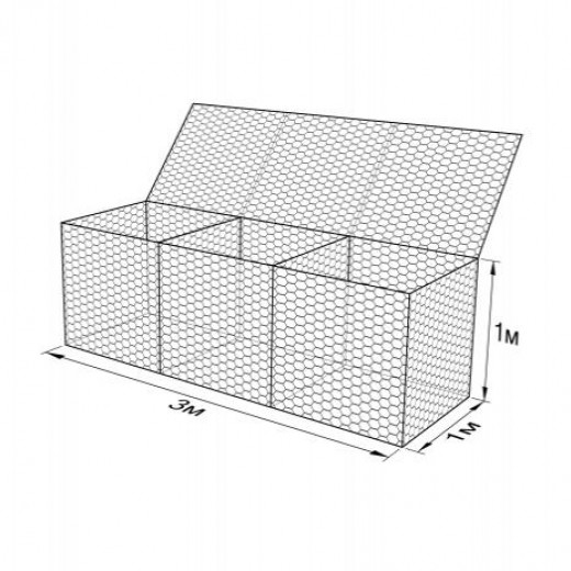 Габион ГСИ-К-3,0х1,0х1,0-С60-2,4/3,4-ЦАММП