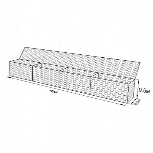 Габион ГСИ-К-4,0х0,5х0,5-С80-3,0/4,0-ЦП